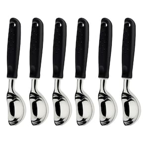 Kit 6 Conchas de Servir Sorvete Tramontina Utilitá Pegador Sorveteria Restaurante Preto