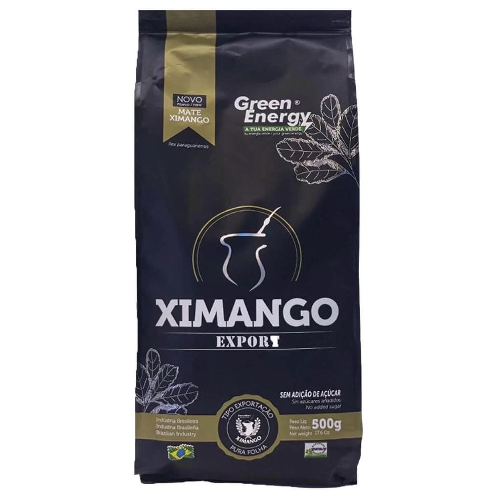 Erva Mate de Chimarrão Ximango 500g Pura Folha Export Sem Açúcar Green Energy