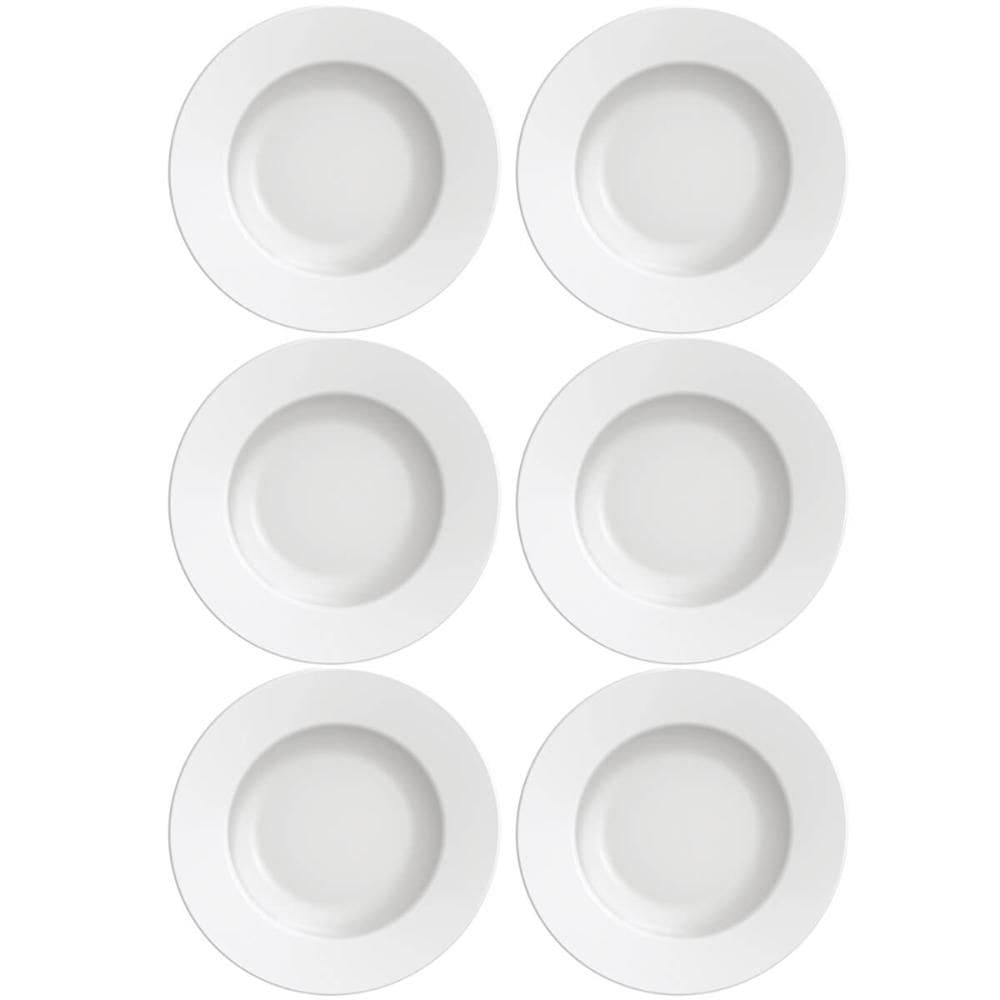 Kit 6 Pratos de Sobremesa Tramontina Maria Augusta em Porcelana 21cm Mesa Posta