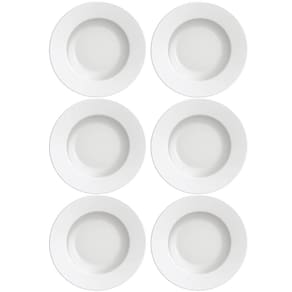 Kit 6 Pratos de Sobremesa Tramontina Maria Augusta em Porcelana 21cm Mesa Posta