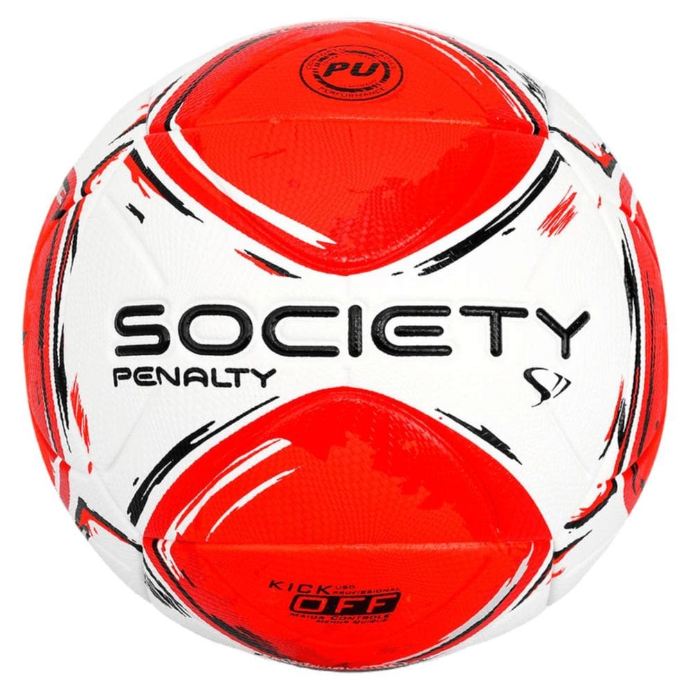 Bola Penalty Society S11 R2 XXIV Branco Vermelho Preto