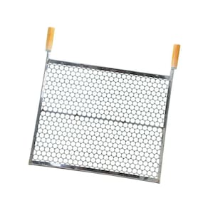 Grelha Especial Inox Moeda 40x45 Para Churrasco Cabo Madeira - Gudim