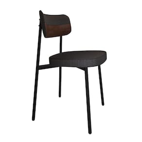 Cadeira Alloa Fixa com 4 Pés 50 X 44,7 X 83,8 Cm com 1 Unidade Corriente Preto/Courino Whisky/Preto Epoxi