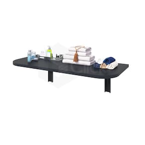 Mesa de Parede Dobrável 90x41 Suporte Preto Canto Arredondados