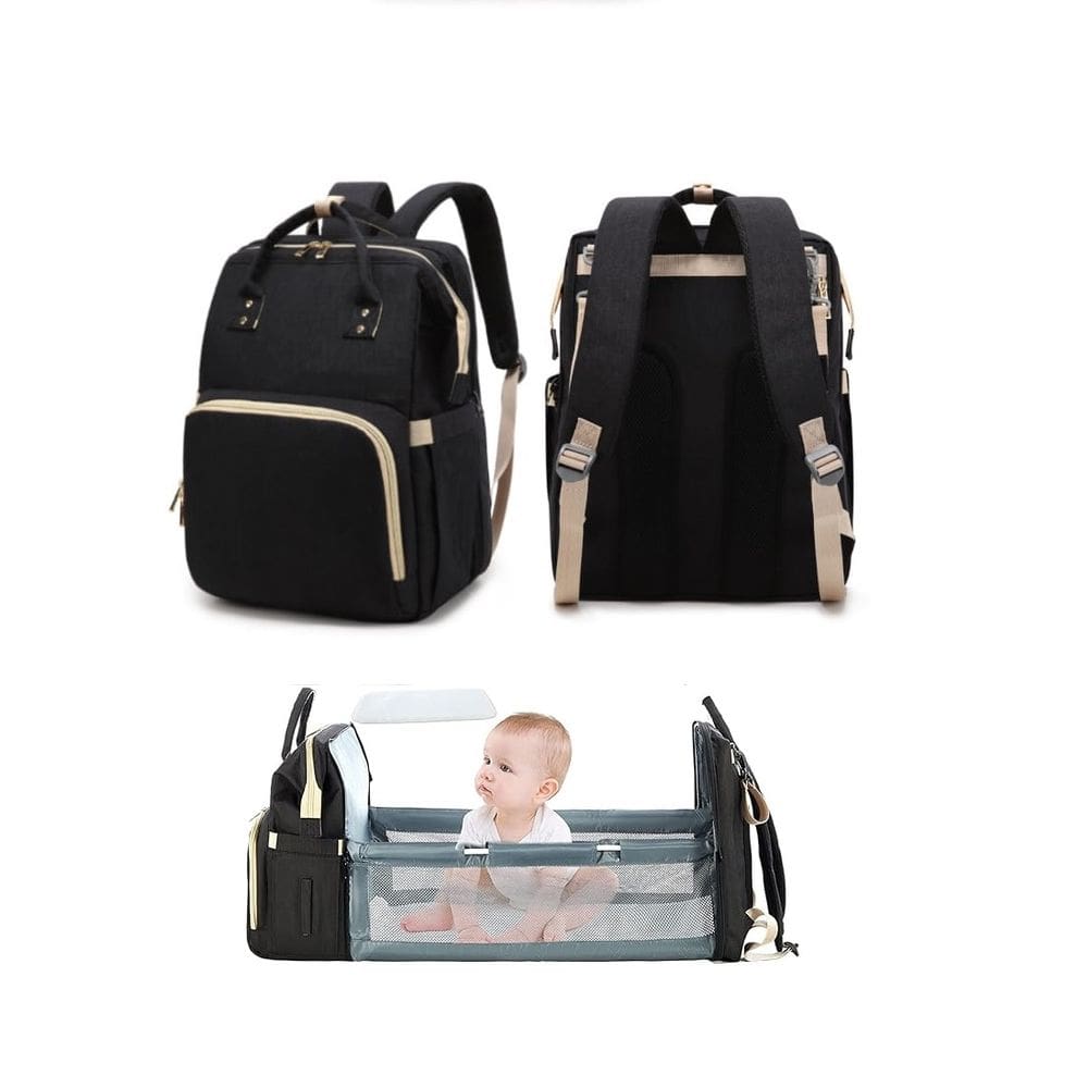 Mochila Maternidade Berço Portatil Preta Baby World