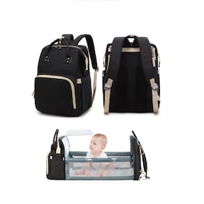 Mochila Maternidade Berço Portatil Preta Baby World