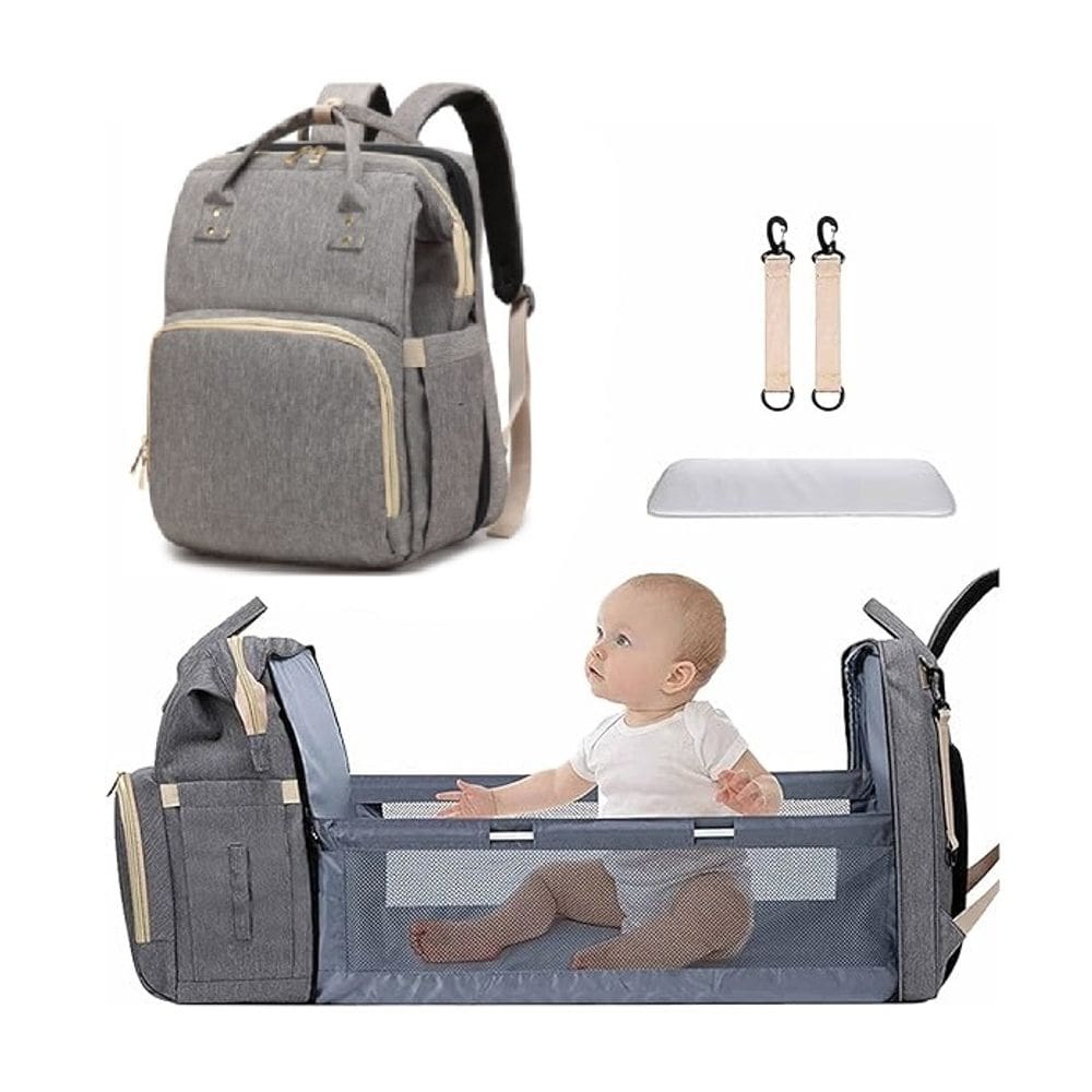Mochila Maternidade Berço Portatil Cinza Baby World