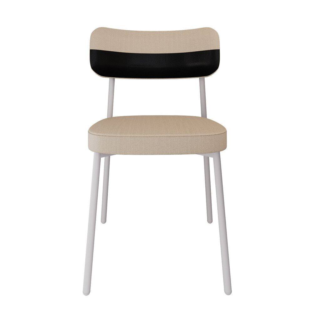 Cadeira Alloa Fixa com 4 Pés 50 X 44,7 X 83,8 Cm com 1 Unidade Areia/Preto/Branco Epoxi