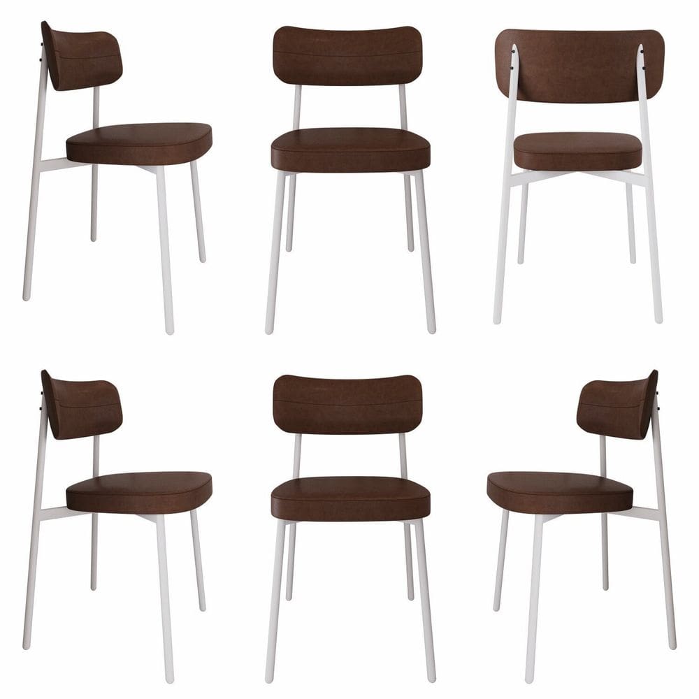 Cadeira Alloa Fixa com 4 Pés 50 X 44,7 X 83,8 Cm com 6 Unidades Whisky/Branco Epoxi