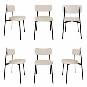 Cadeira Fixa com 4 Pés 50 X 44,7 X 83,8 Cm com 6 Unidades Alloa Corriente /Preto