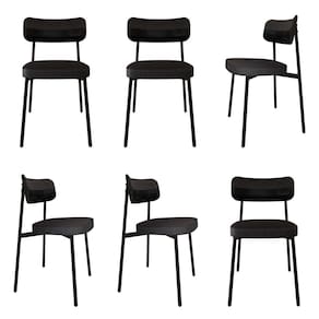 Cadeira Fixa com 4 Pés 50 X 44,7 X 83,8 Cm com 6 Unidades Alloa Corriente Preto/Preto