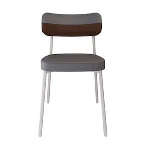 Cadeira Alloa Fixa com 4 Pés 50 X 44,7 X 83,8 Cm com 1 Unidade Cinza/Whisky/Branco Epoxi