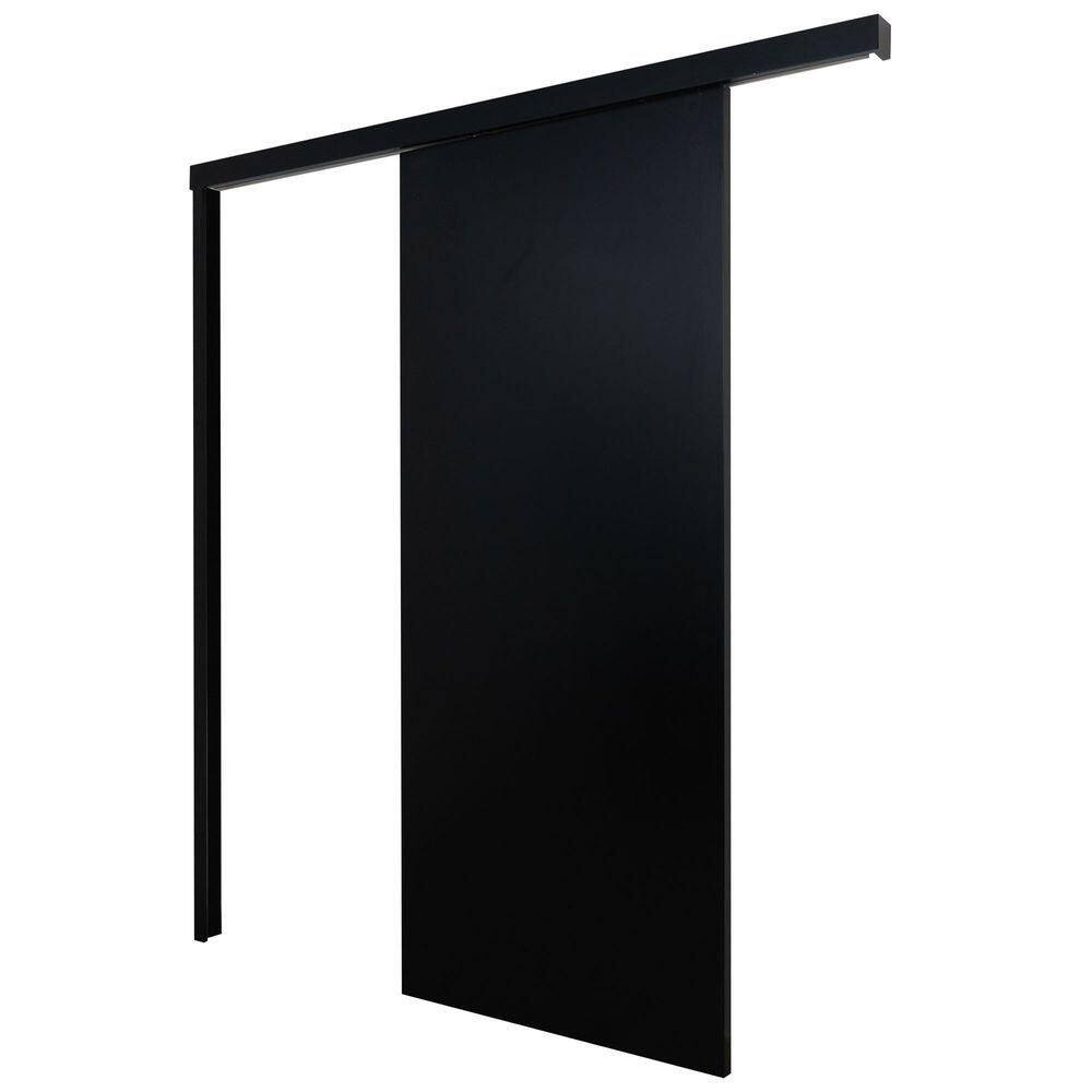 Porta De Correr Laqueada Preta 210x70
