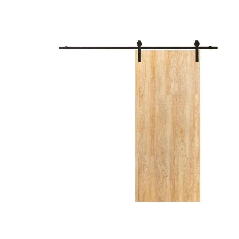 Porta Celeiro De Correr Verniz Kit Preto 210x80