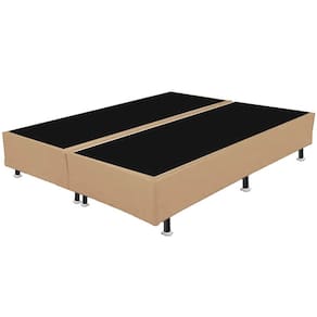 Base Box Bipartida Casal Universal em Corino 37x188x138 Cor Bege