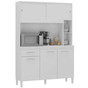 Armário de Cozinha Ceara 5 Portas 1 Gaveta Atualle Cor Branco