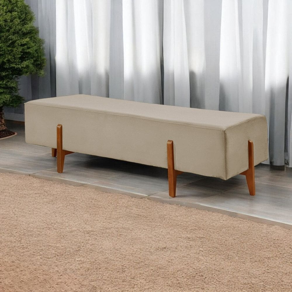 Recamier Luxo Madeira Maciça Zurik Bege