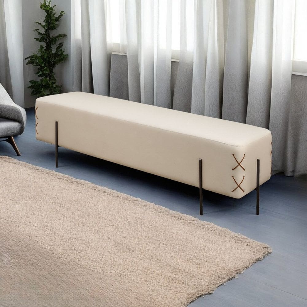Recamier Banco Luxo Eros Sala de Estar Off White
