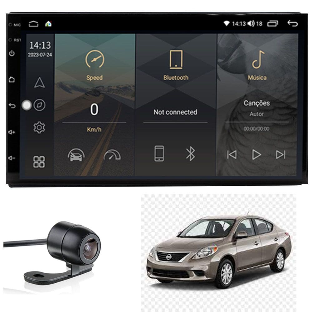 Central Multimídia Versa 2013 2014 2015 2016 2017 2018 2019 Tela IPS de 7" Polegadas Quad Core 2GB Carplay e Android Auto GPS + Câmera de ré