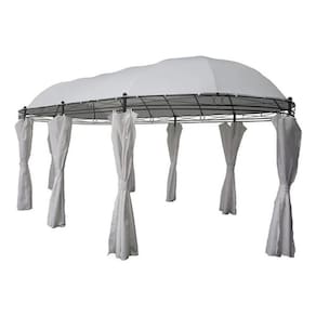 Tenda Gazebo Pergolado Oval Com Cortinas 6x3m - Jardim Delux