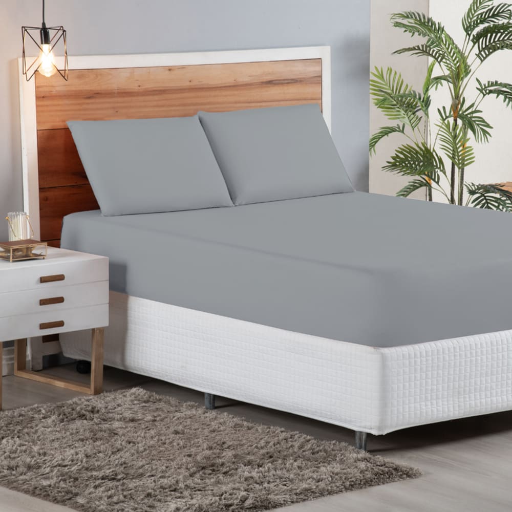 Lençol com Elástico mias Fronha Jogo de Cama Queen.