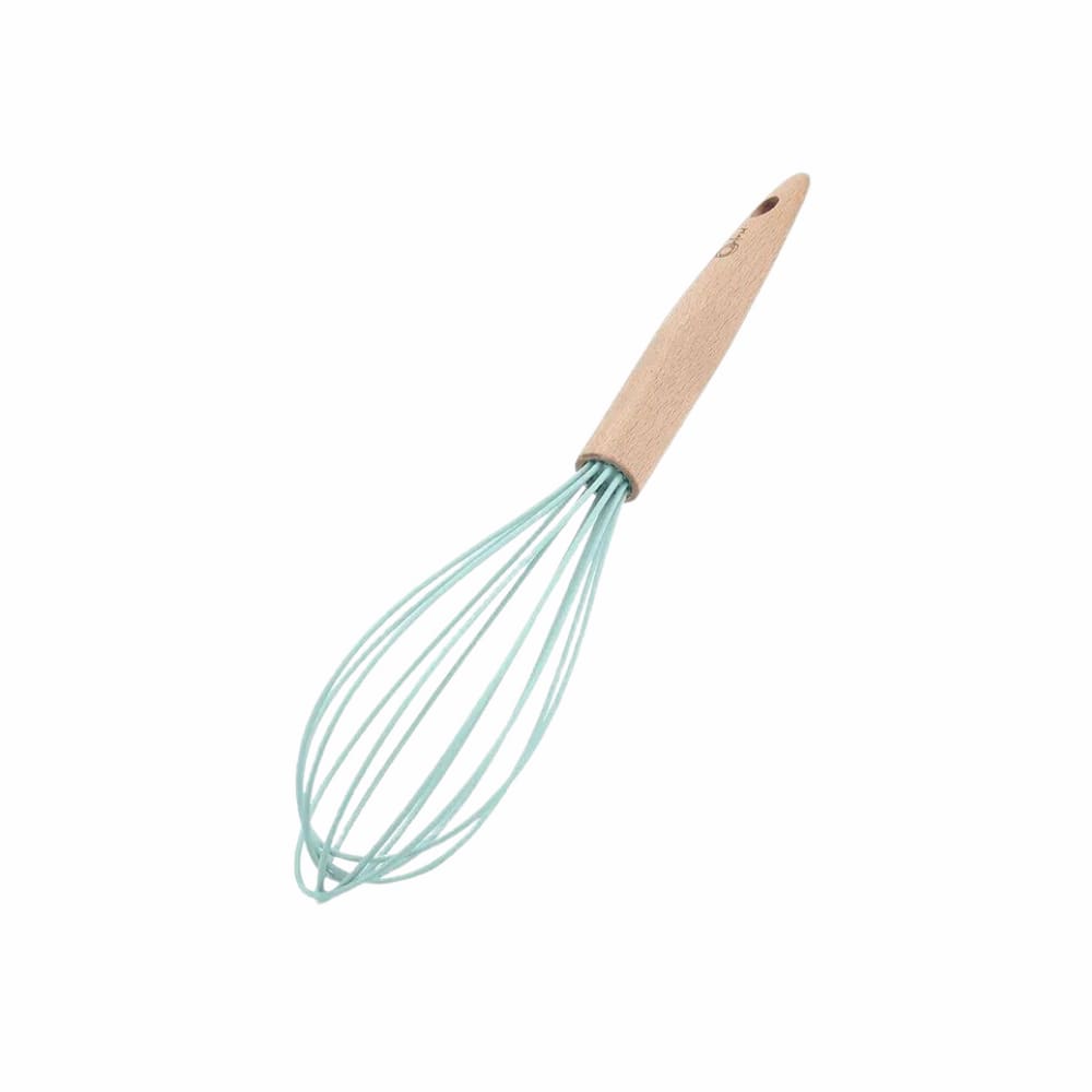 Batedor de Ovos Em Madeira Com Silicone 30cm Water Blue Oxford