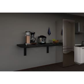 Mesa Retratil De Parede Com Trava Cor Preta Multiuso 90x40 Dobrável Para Sala, Cozinha e Lavanderia