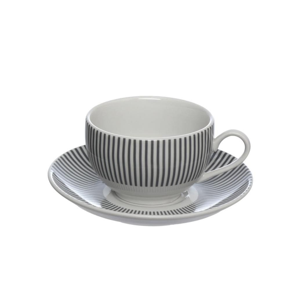 Conjunto De Xícaras Para Chá Com Pires Em Porcelana Lisboa Com 12 Peças 160ml Haüskraft