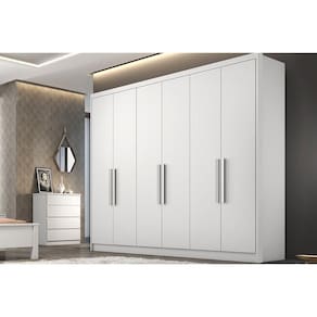 Guarda Roupa Casal 6 Portas e 6 Gavetas Rizon/Linea Branco - Novo Horizonte