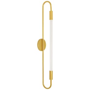 Arandela Plafon Parede Teto Sabre Tubular Quarto Dourado T8