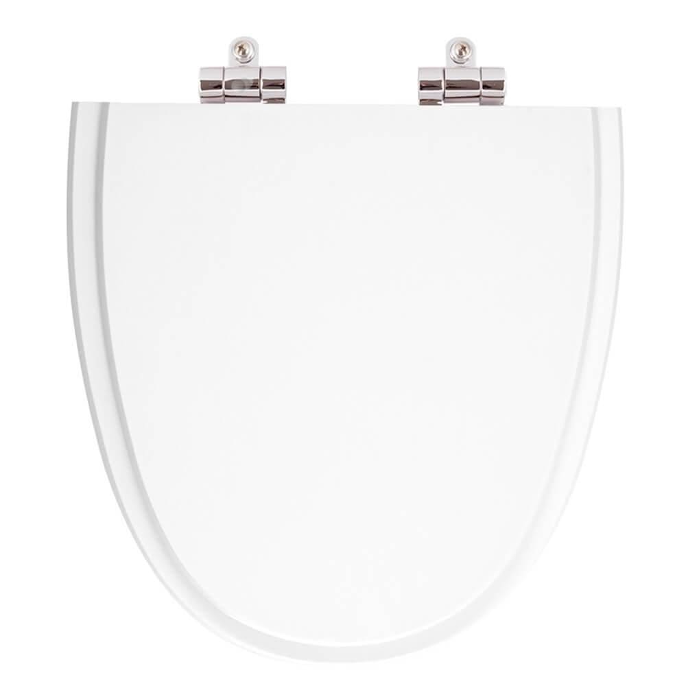 Assento Sanitario Poliester Com Amortecedor Laura Branco Para Vaso Roca