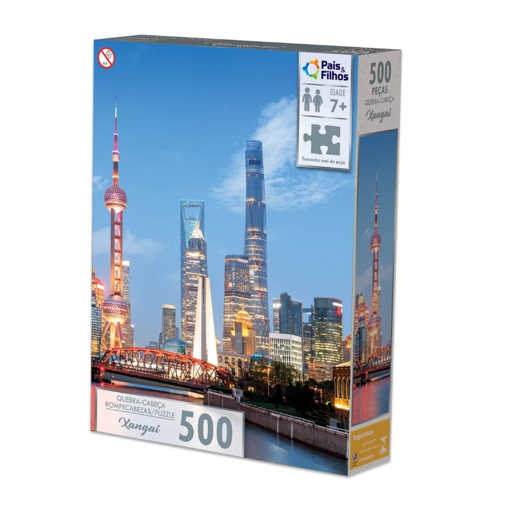 Quebra Cabeça 500 Peças Xangai Puzzle Colrido Pais&Filhos