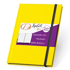Caderneta Neon 14X21Cm 96 Fls Pautadas - Amarelo