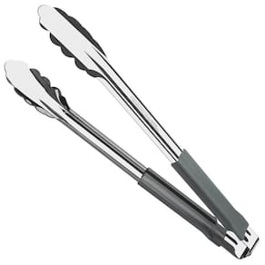 Pegador Inox Cabo Emborrachado Utilitá Cinza 30cm Tramontina
