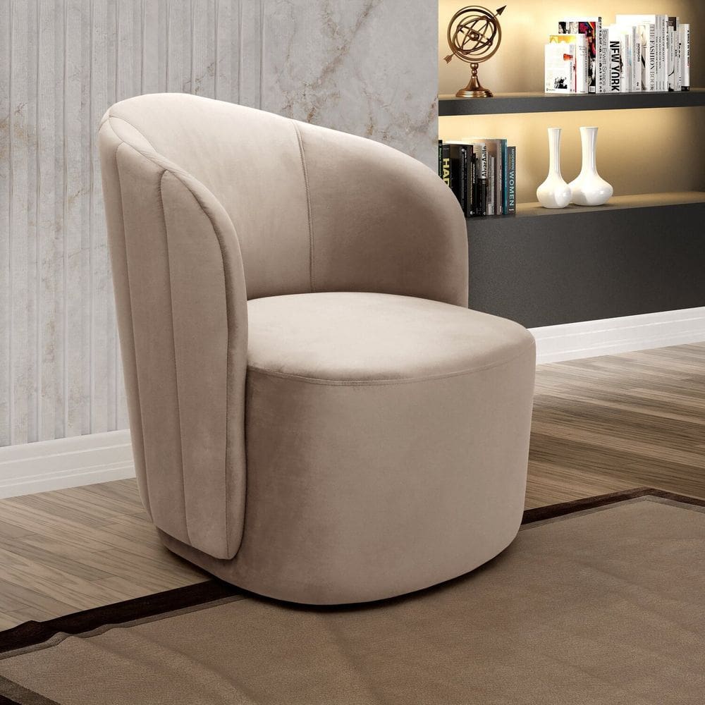 Poltrona Concha Stela Decoração Moderna Cinza Capuccino