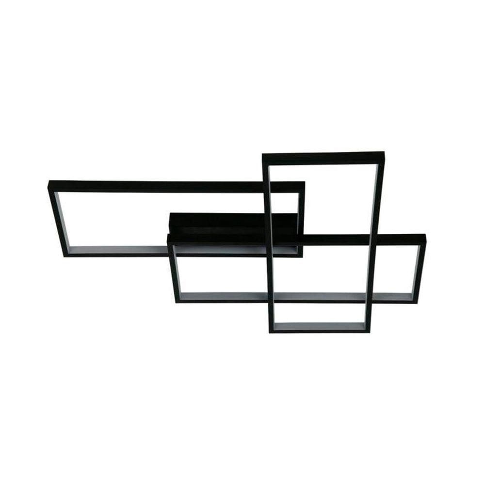 Plafon Moderno Em Alumínio Preto Led 90W Quad