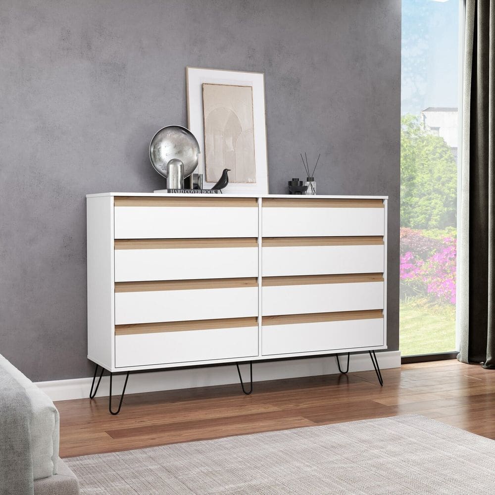 Cômoda 08 Gavetas Quarto Linha Paris Branco