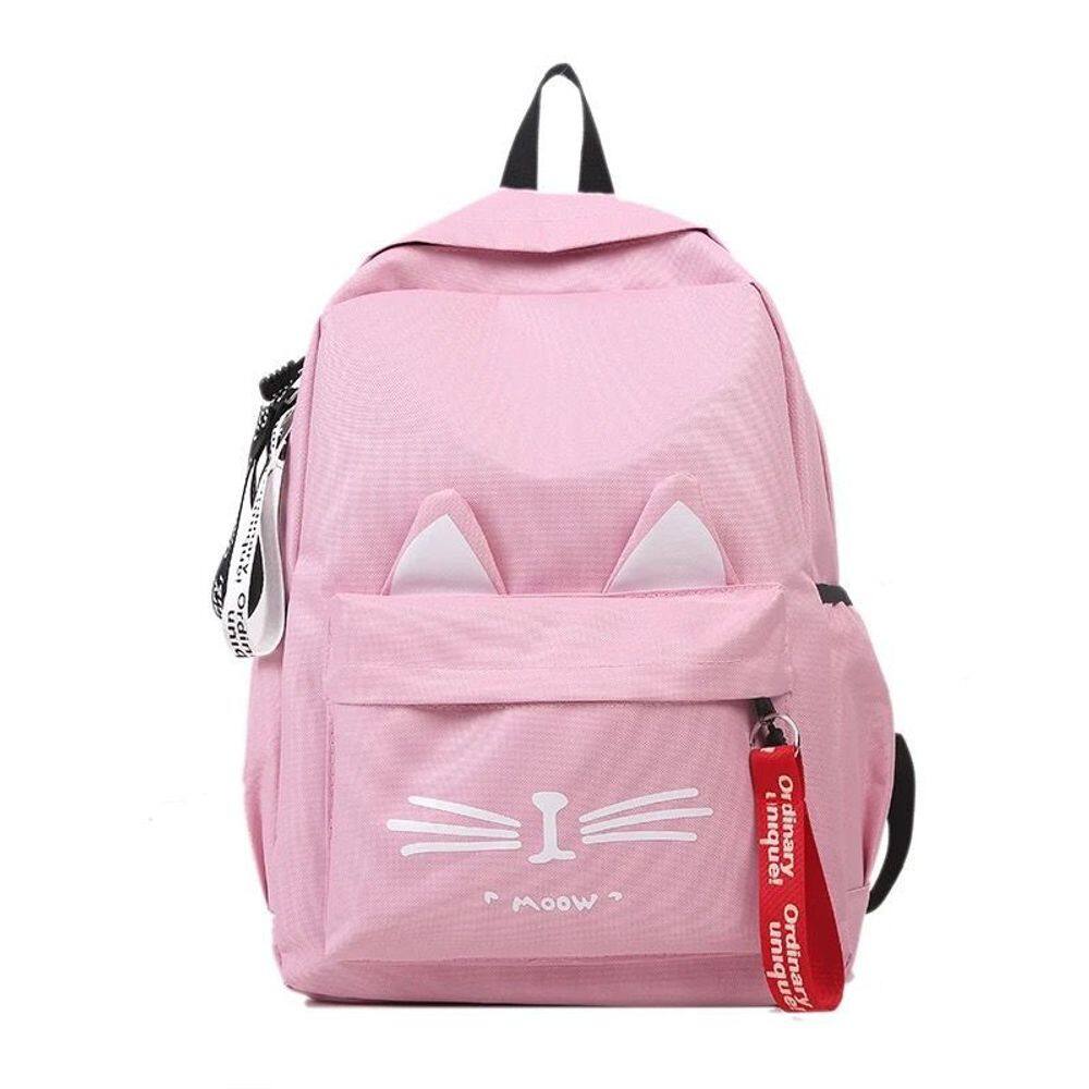 Mochila escolar viagem juvenil gato de grande capacidade alta resistência