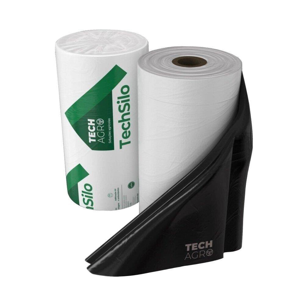 Lona Plástica Techsilo Preta/Branca 4mx100m 40kg Techagro 120 Micra