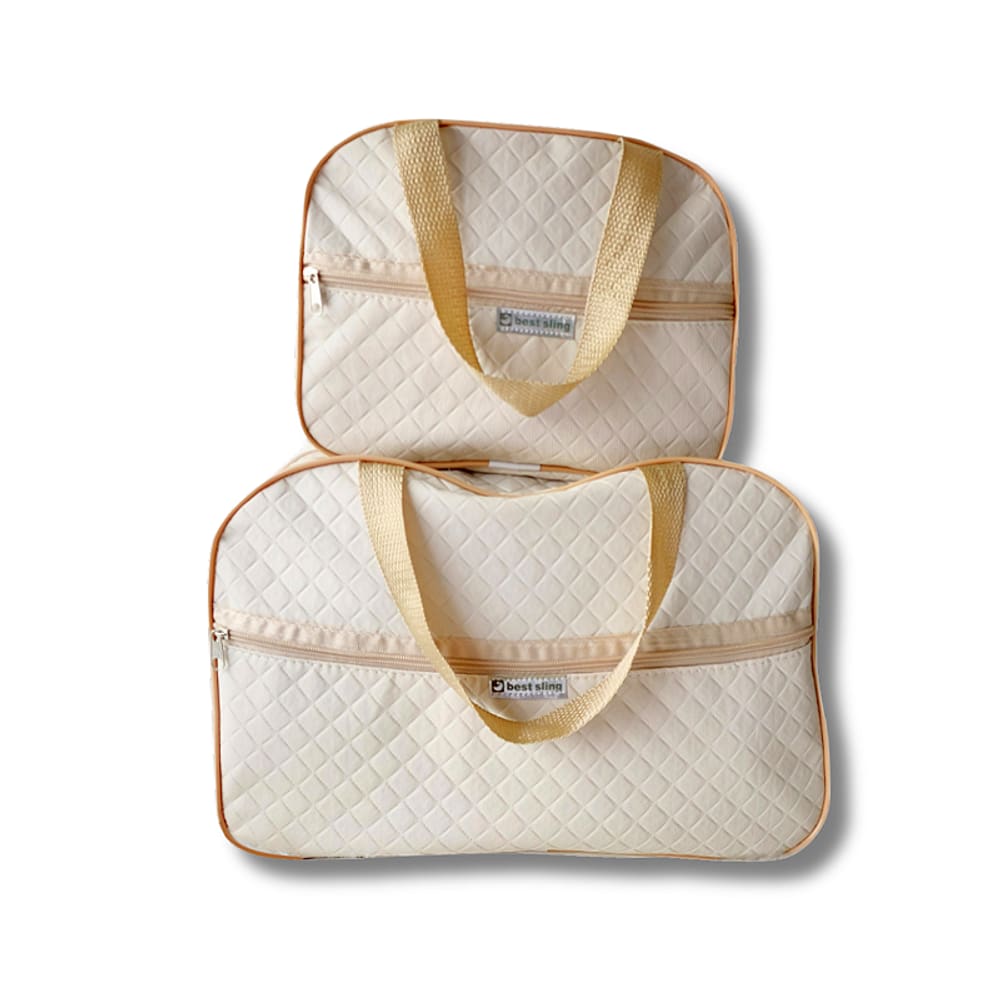 Kit Mala Saida Maternidade Bebe Bege Menina Menino Bolsa Reforçada Alça Ombro Bolso Passeio Viagem