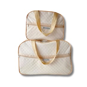 Kit Mala Saida Maternidade Bebe Bege Menina Menino Bolsa Reforçada Alça Ombro Bolso Passeio Viagem