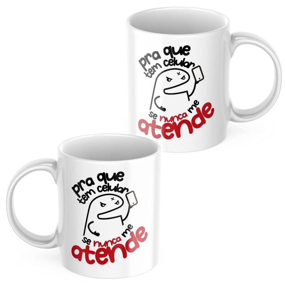 Caneca Xicara Personalizada Meme Flork Não Atende o Celular
