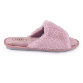 Chinelo Pantufa Fem Leffa 859 Rose inverno aberto