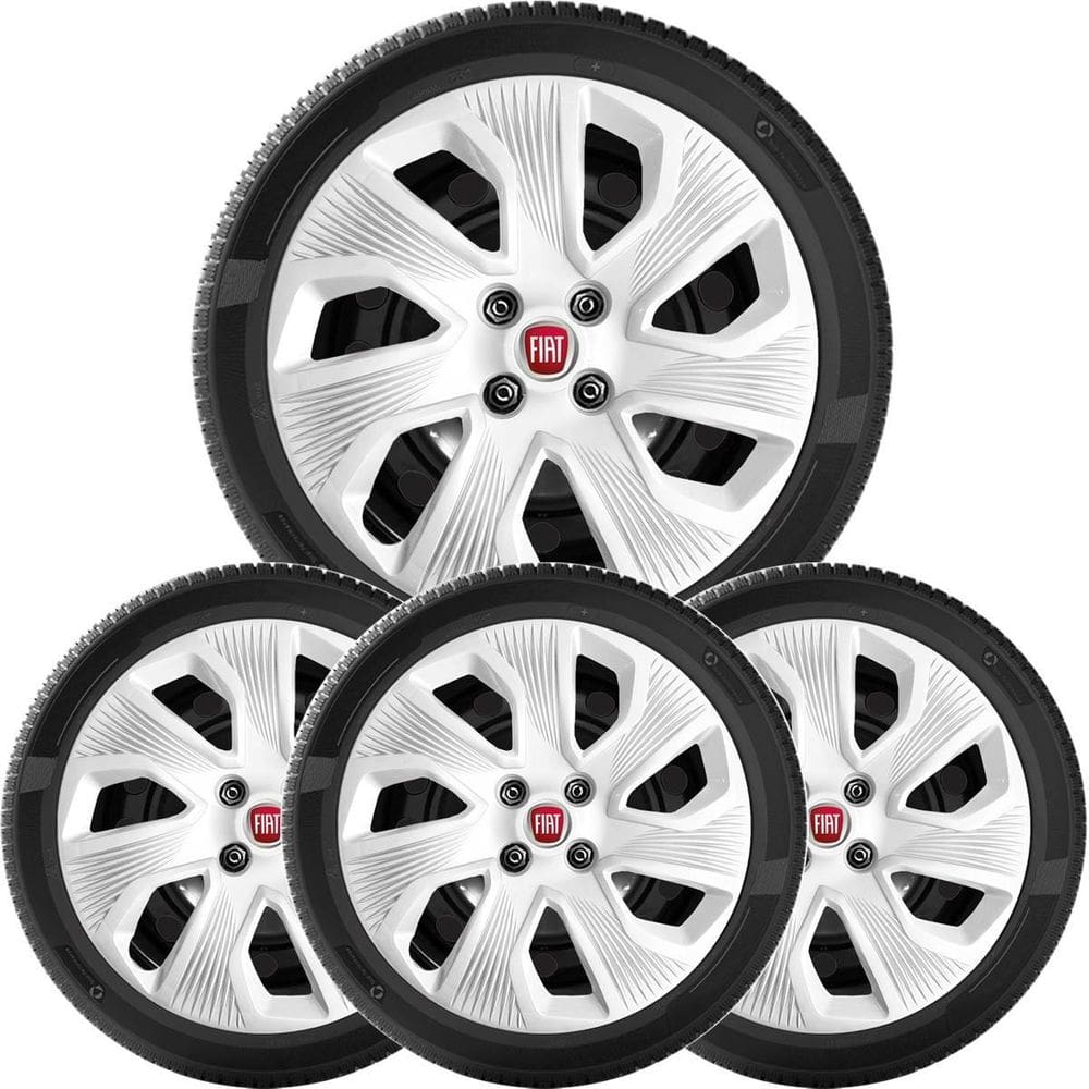 4X Calota Palio Aro 15 Emblema Alumínio  214Cp