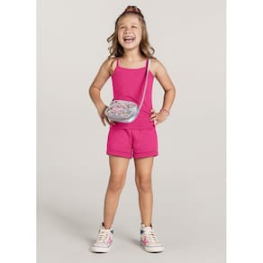 Blusa Básica Infantil Menina Em Cotton Brandili Rosa