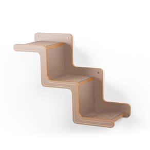 Escadinha Celine Para Gatos Marrom 3 Degraus - Subindo Para Esquerda Marrom