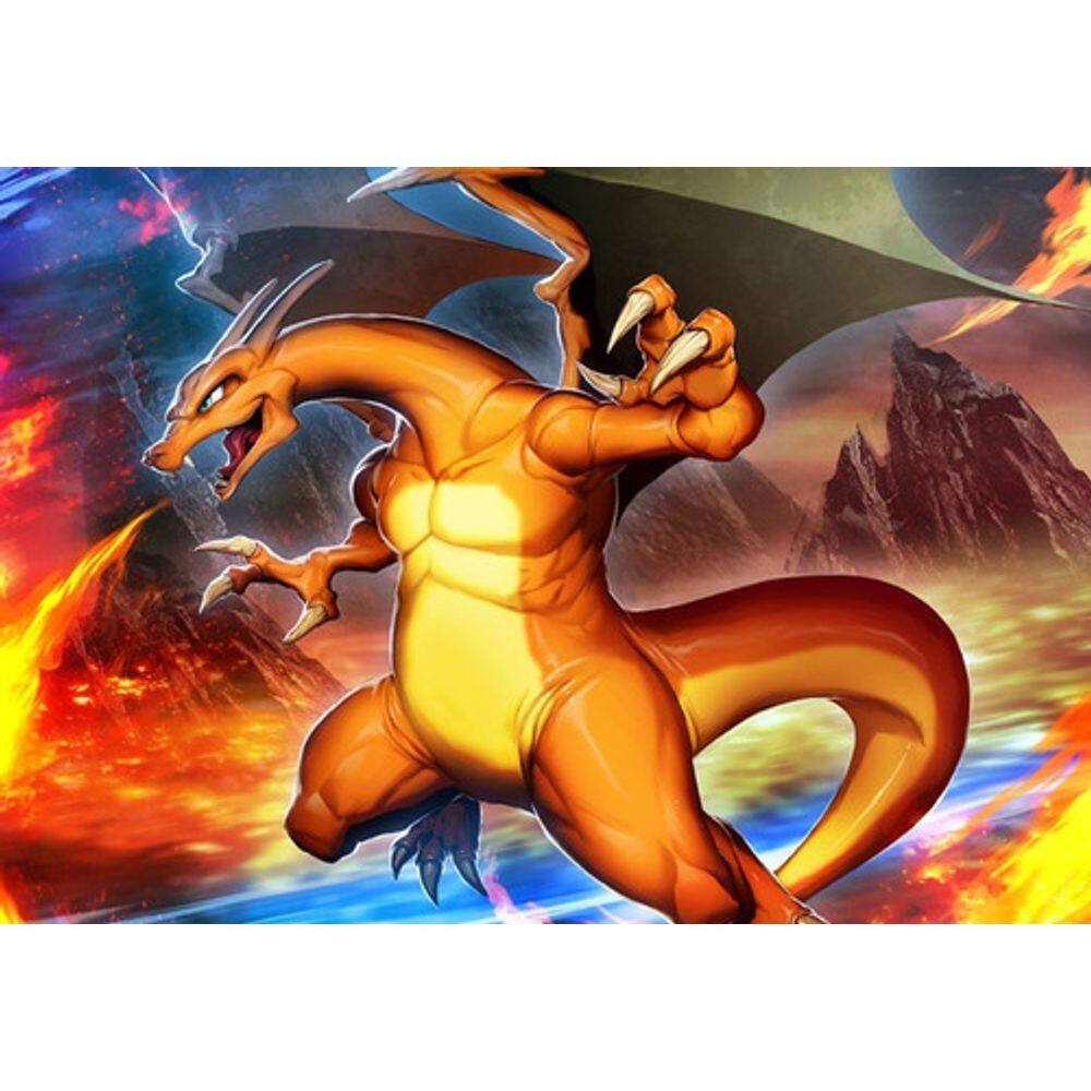 Placa Quadro A4 Decorativo Pokemon Charizard em Mdf