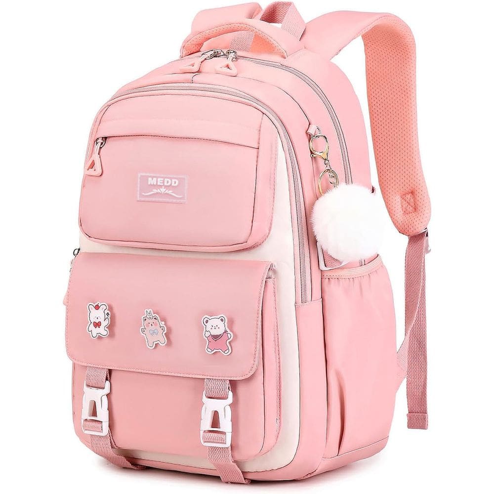 Mochila escolar OMKARSY para meninas com laptop 15.6 rosa