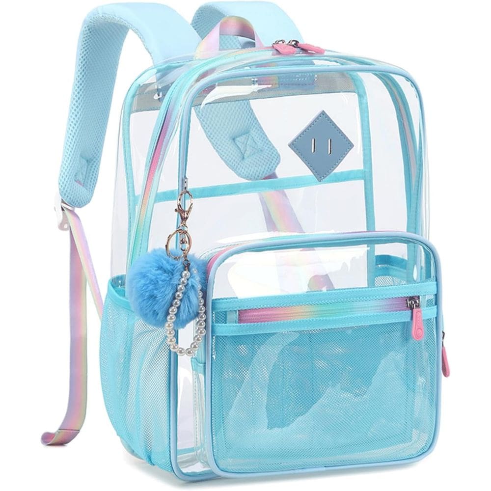 Mochila transparente para meninas, mochila escolar transparente resistente