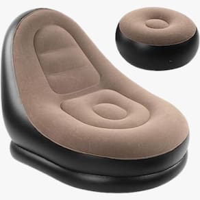 Poltrona Inflável Ultra Lounge Com Pufe Sofá Preguiçoso